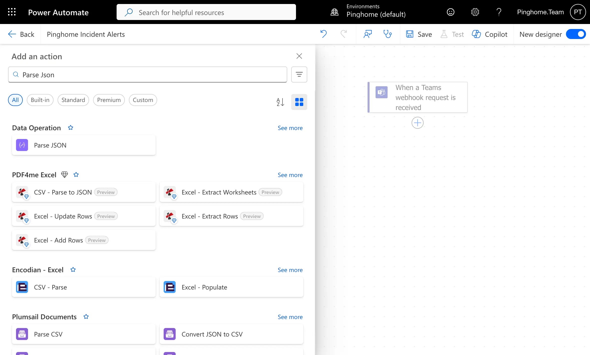 Step 3: Add Parse JSON Action
